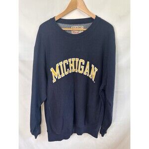 Steve & Barry's Michigan Sweatshirt Large Embroidered Logo Navy Crew Neck
